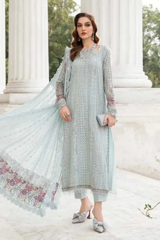 Maria.B Embroidered Chiffon Suit | MPC-24-103